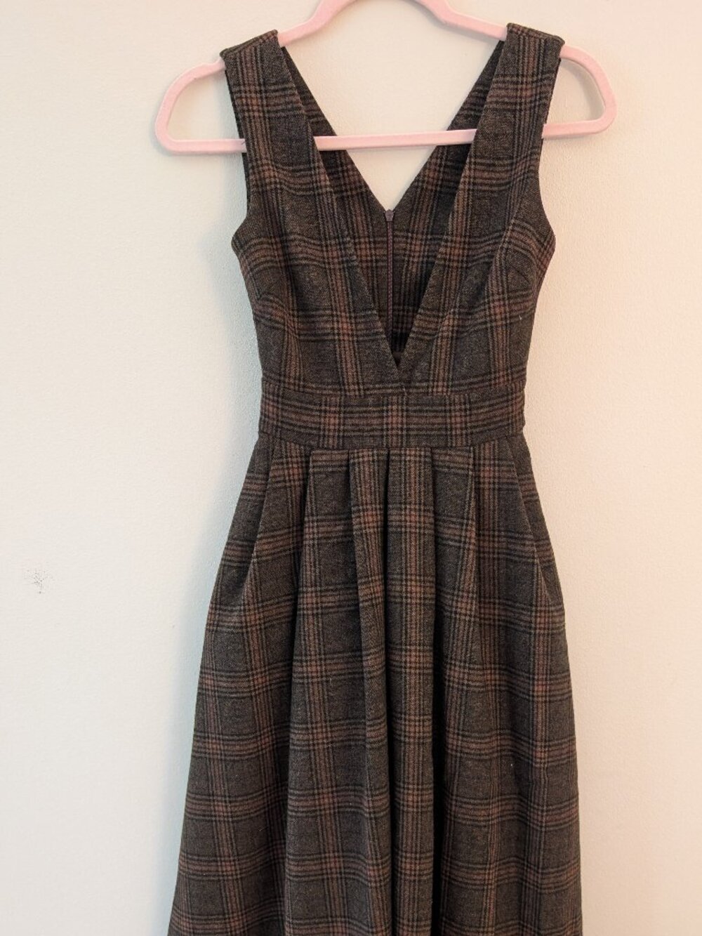 Xiaolizi Custom Made Vintage Inspired Wool Plaid Dress